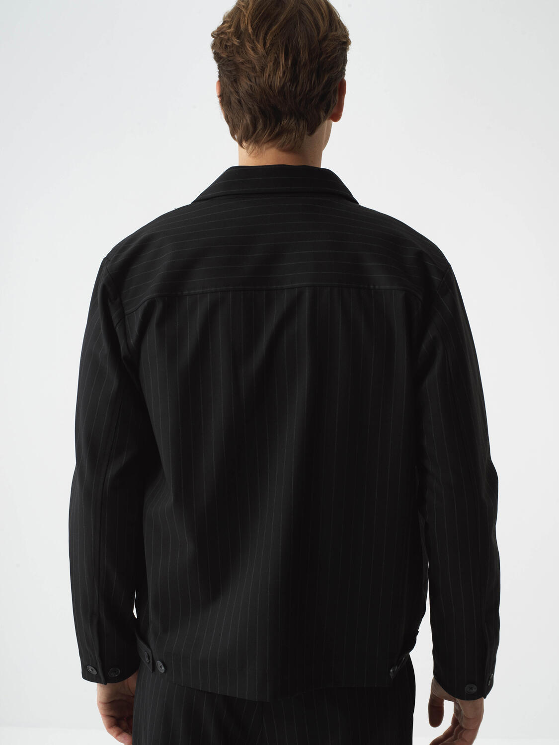 Black Flexible Textured Regular Fit Jacket - 4