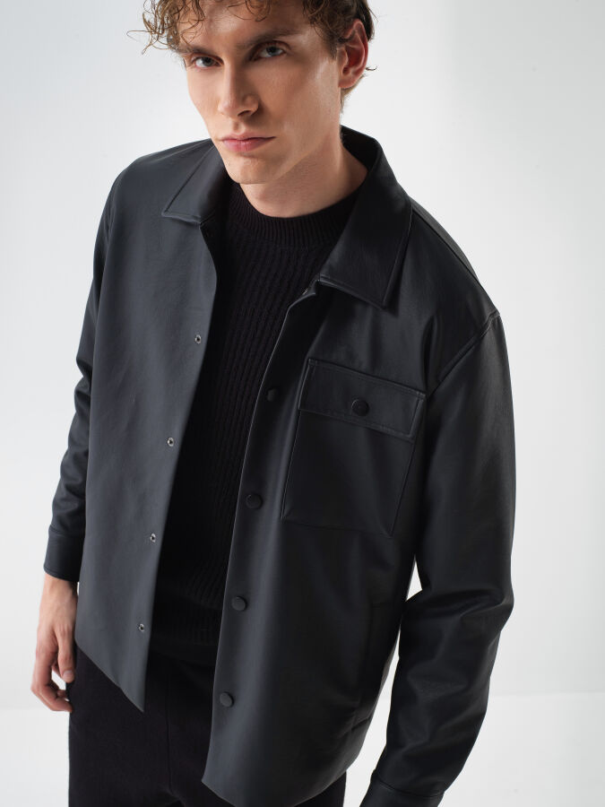 Leather Look Jacket - Xint