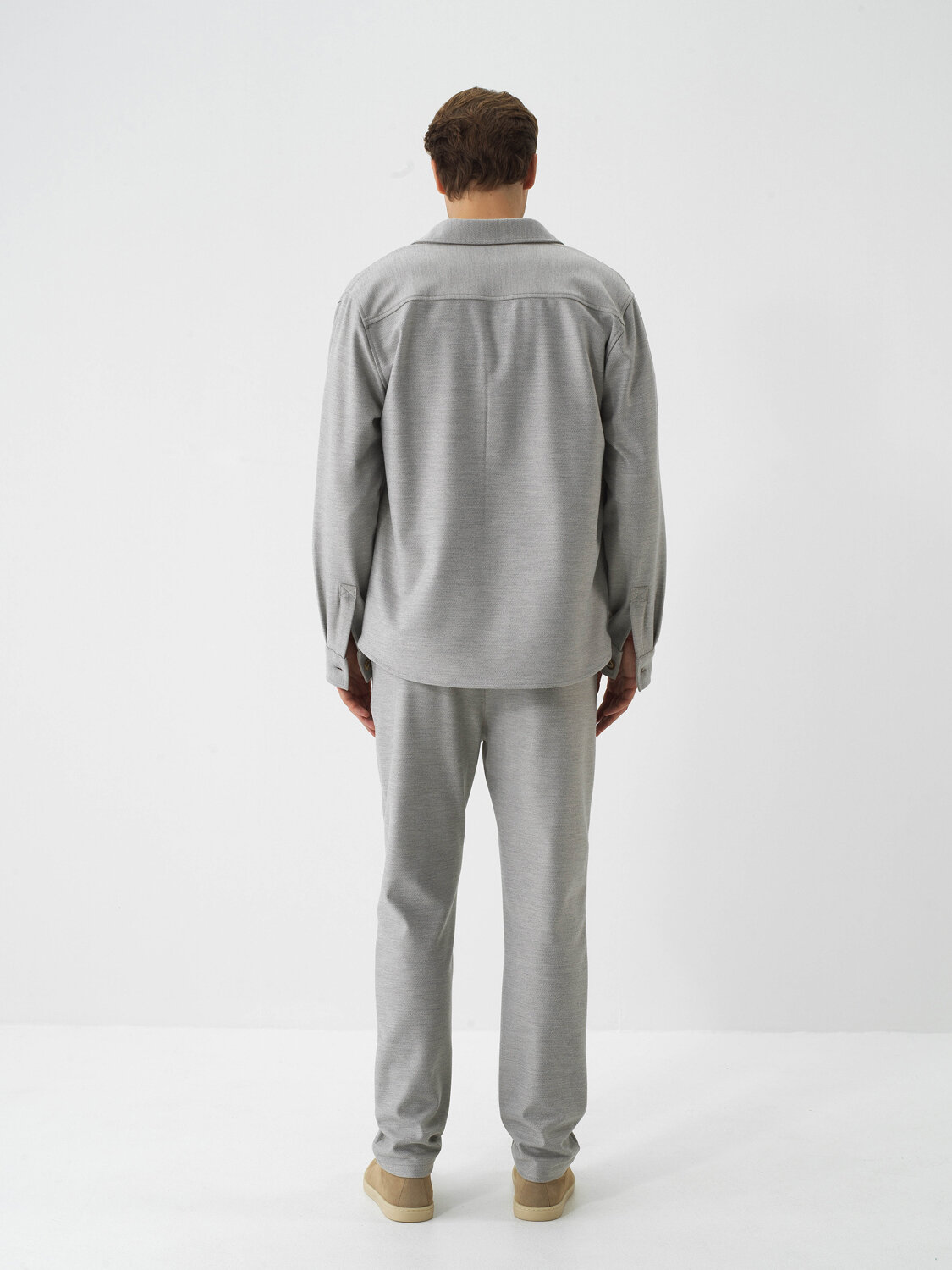 Beige Flexible Textured Regular Fit Jogger Pants - Xint