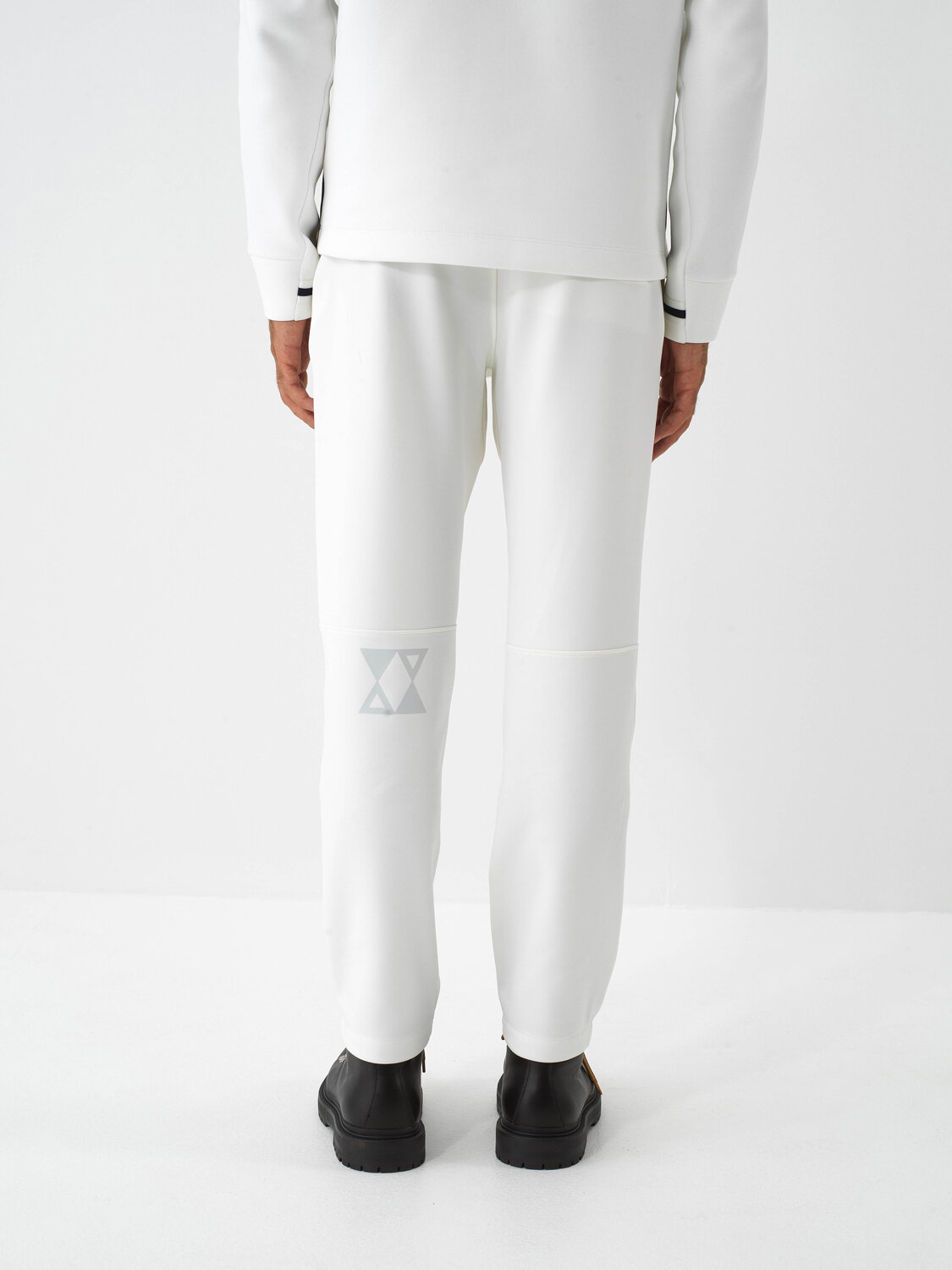 Ecru Flexible Textured Regular Fit Jogger Pants - Xint