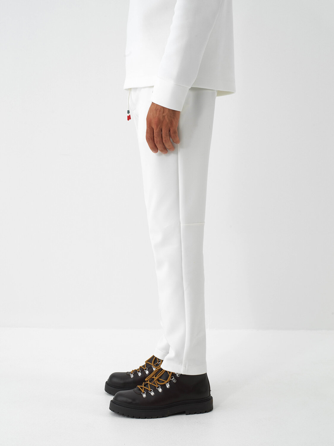 Ecru Flexible Textured Regular Fit Jogger Pants - Xint