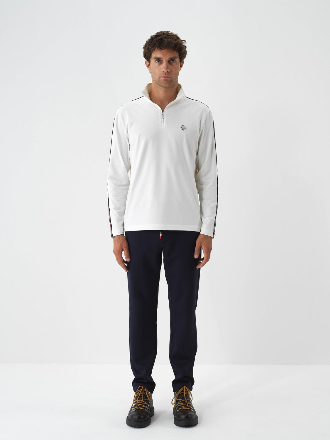 Navy Blue Flexible Textured Regular Fit Jogger Pants - 2