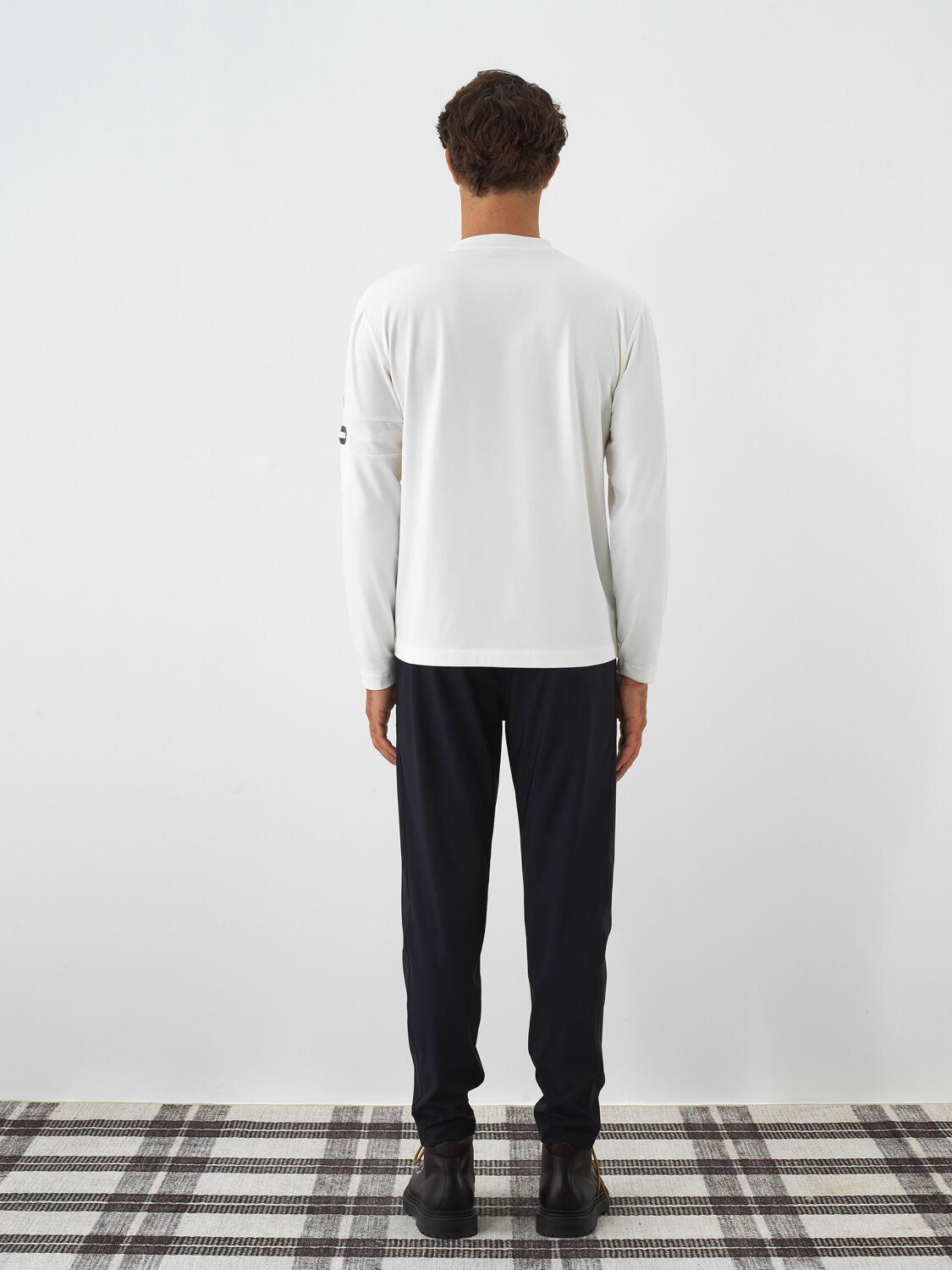 Ecru Flexible Textured Regular Fit Long Sleeve T-Shirt - 5