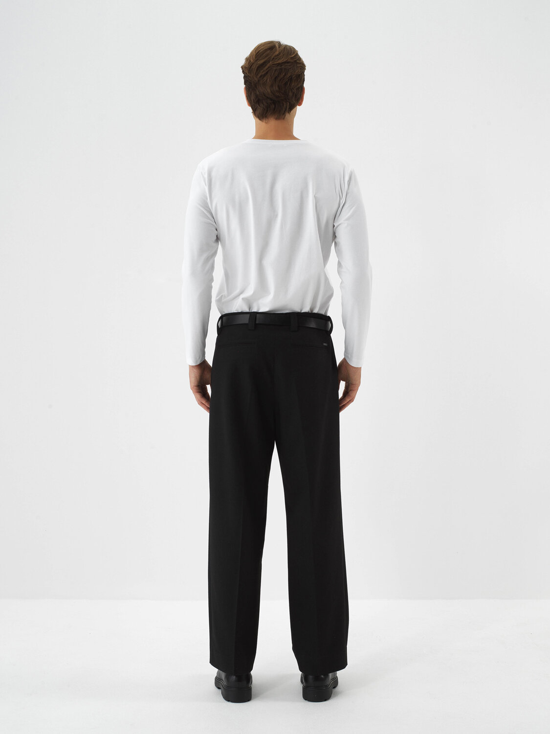 Black Flexible Textured Regular Fit Trousers - Xint