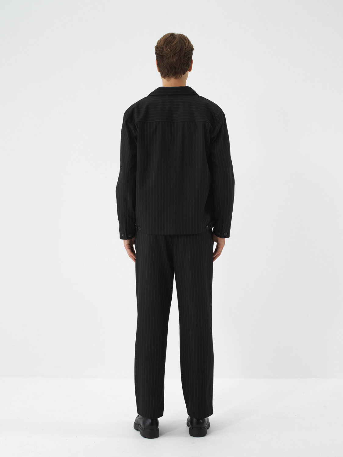 Black Flexible Textured Regular Fit Trousers - Xint