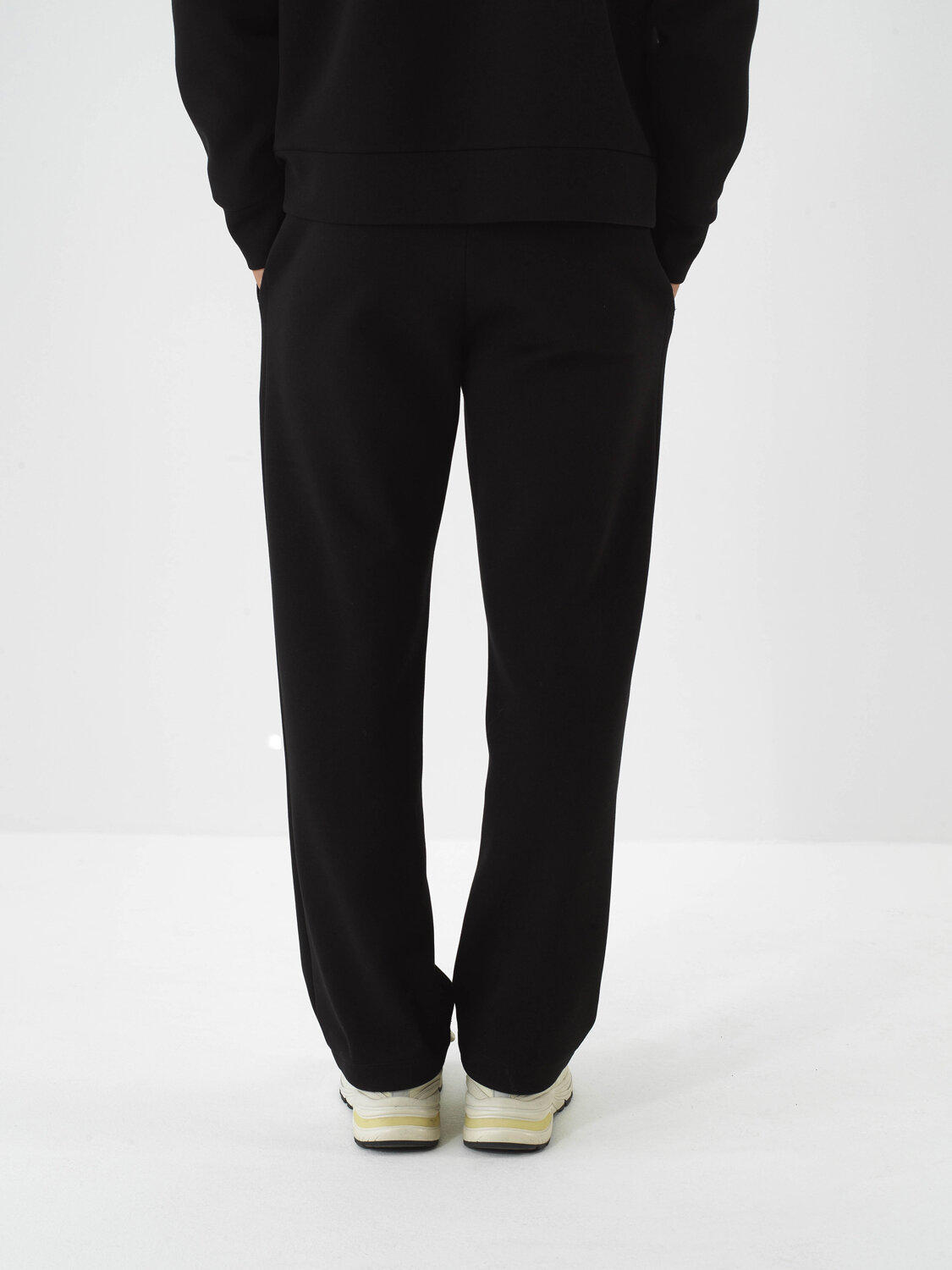 Black Cotton Textured Oversized Sweat Pants - Xint