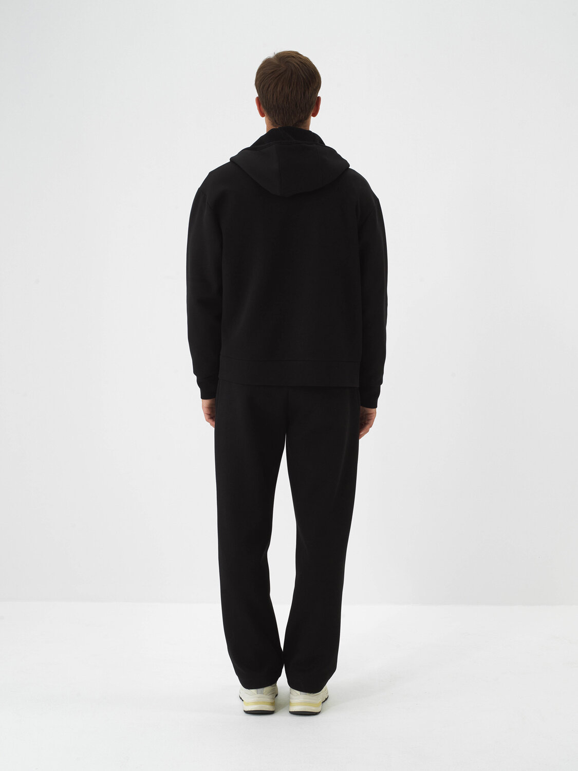 Black Cotton Textured Oversized Sweat Pants - Xint