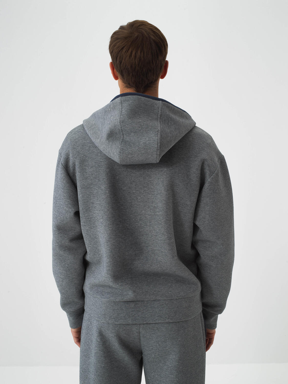 Gray Cotton Textured Oversized Sweatpants - 4