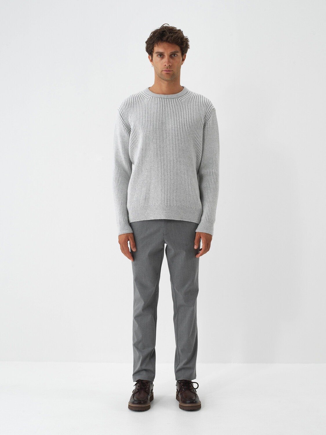 Ecru Soft Texture Regular Fit Sweater - Xint