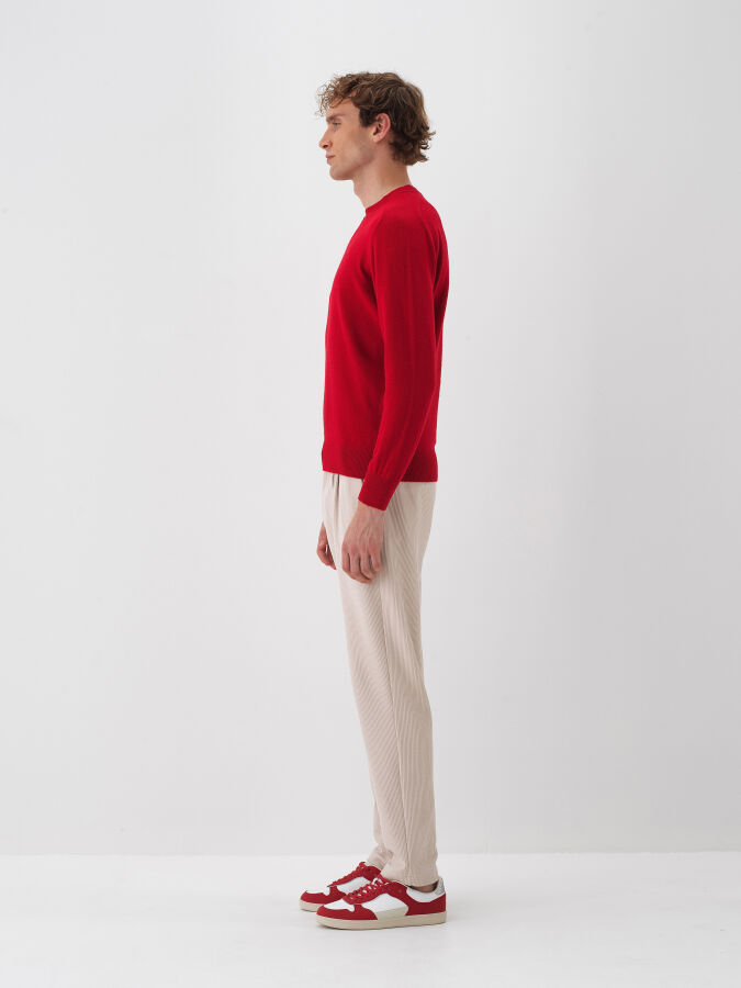 Wool Crew Neck Basic Sweater - Xint