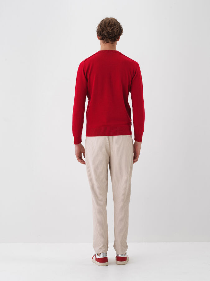 Wool Crew Neck Basic Sweater - Xint
