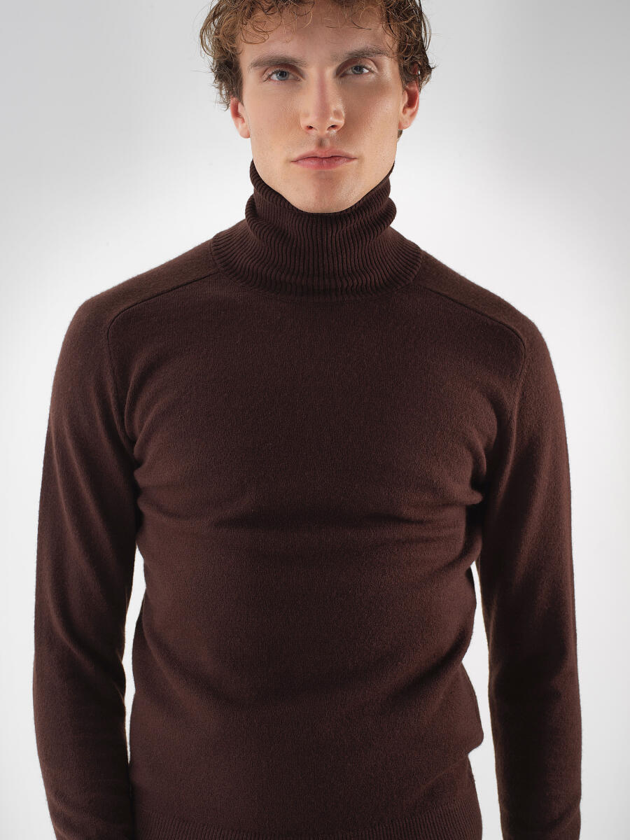 Wool Turtleneck Basic Sweater