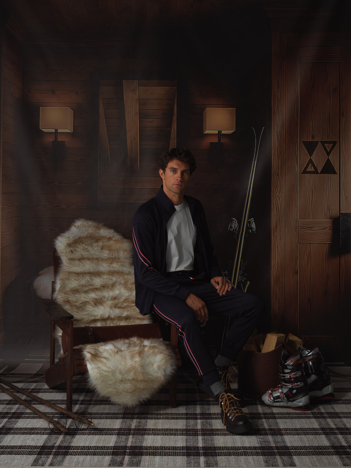 Navy Blue Flexible Textured Regular Fit Sweatpants - Xint