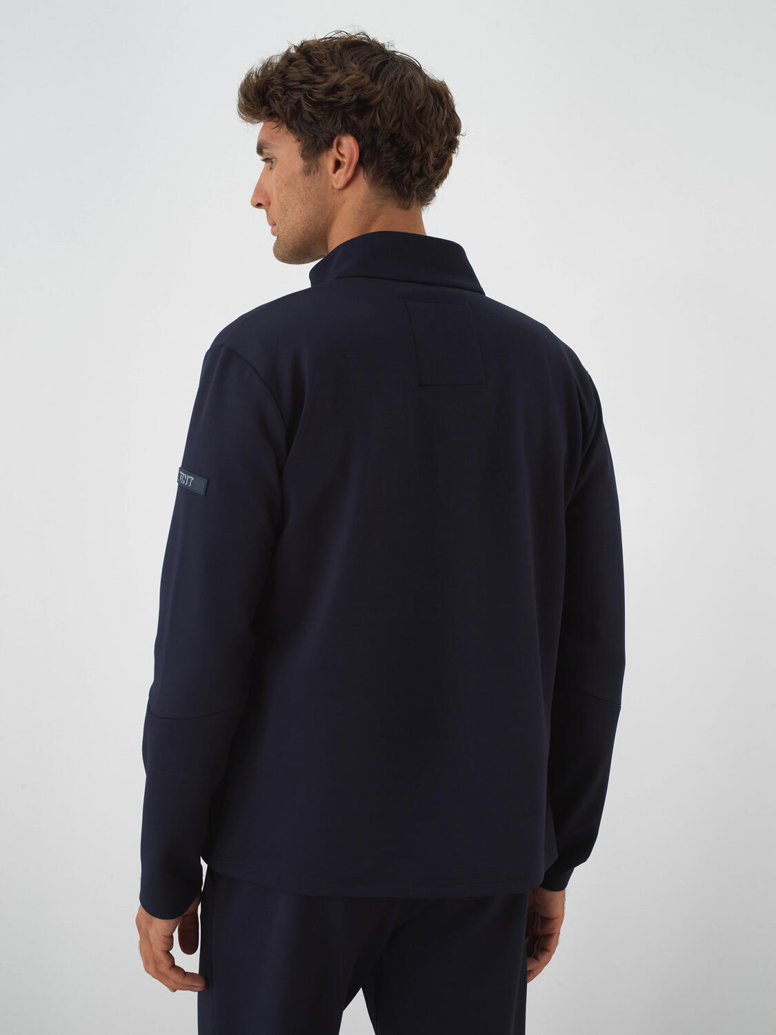 Navy Blue Flexible Textured Regular Fit Sweatpants - 4