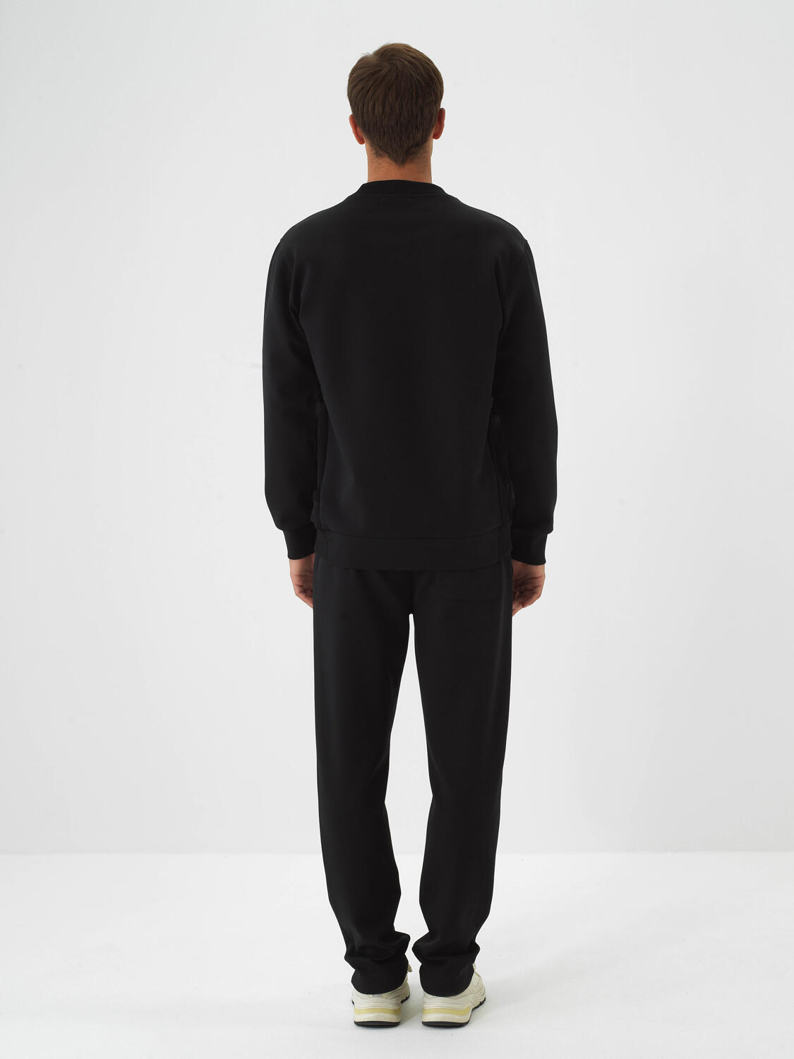 Black Cotton Textured Regular Fit Sweatshirt - 5
