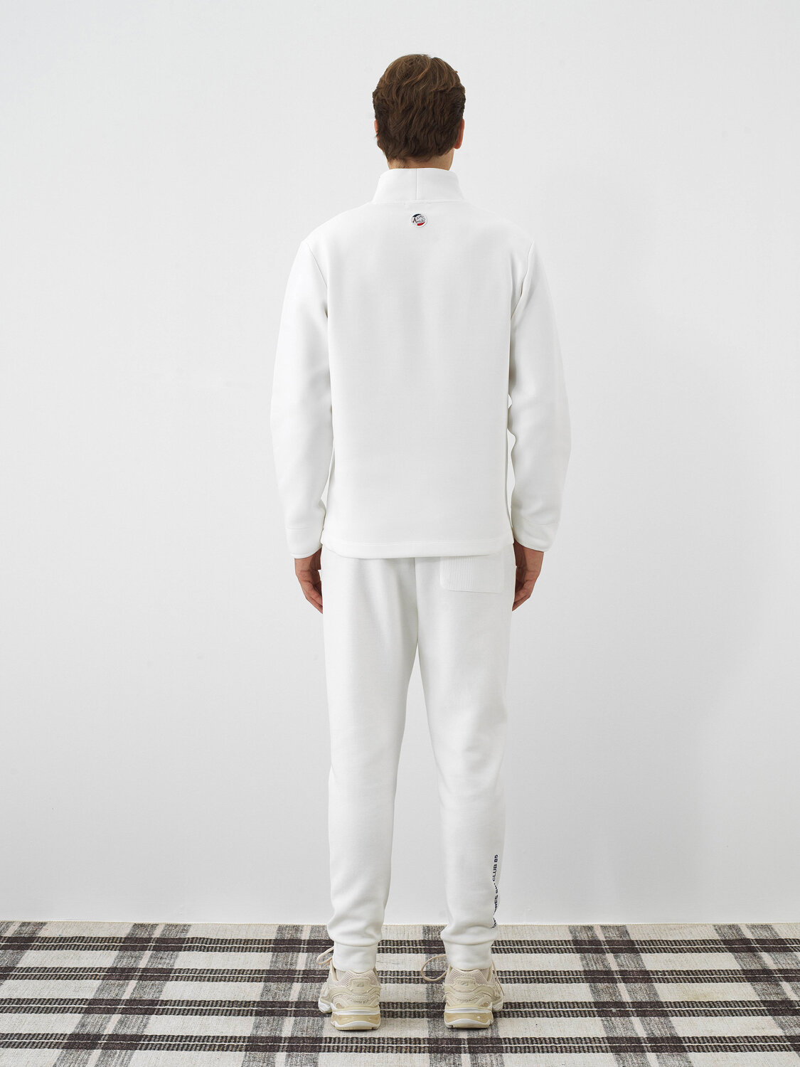 Ecru Cotton Textured Regular Fit Sweatshirt - Xint