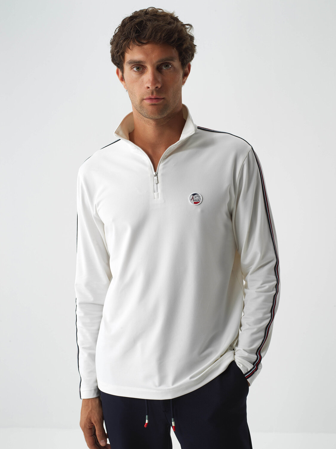 Ecru Flexible Textured Regular Fit Sweatshirt - Xint