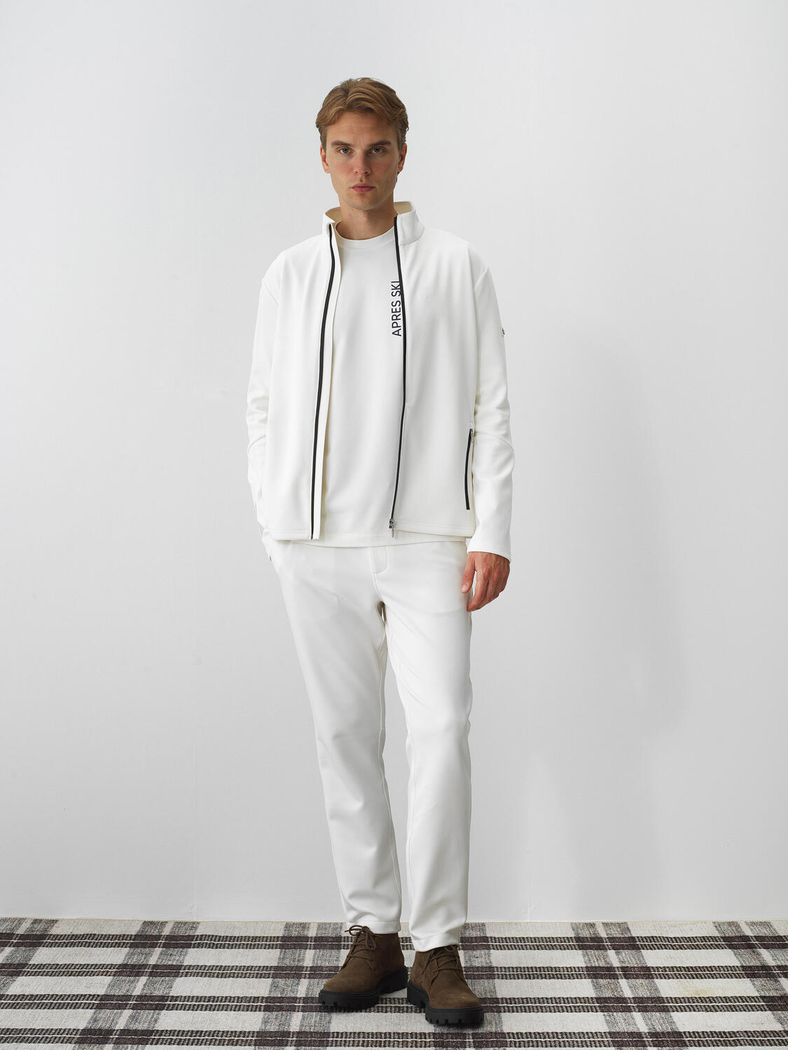 Ecru Flexible Textured Regular Fit Sweatpants - 2