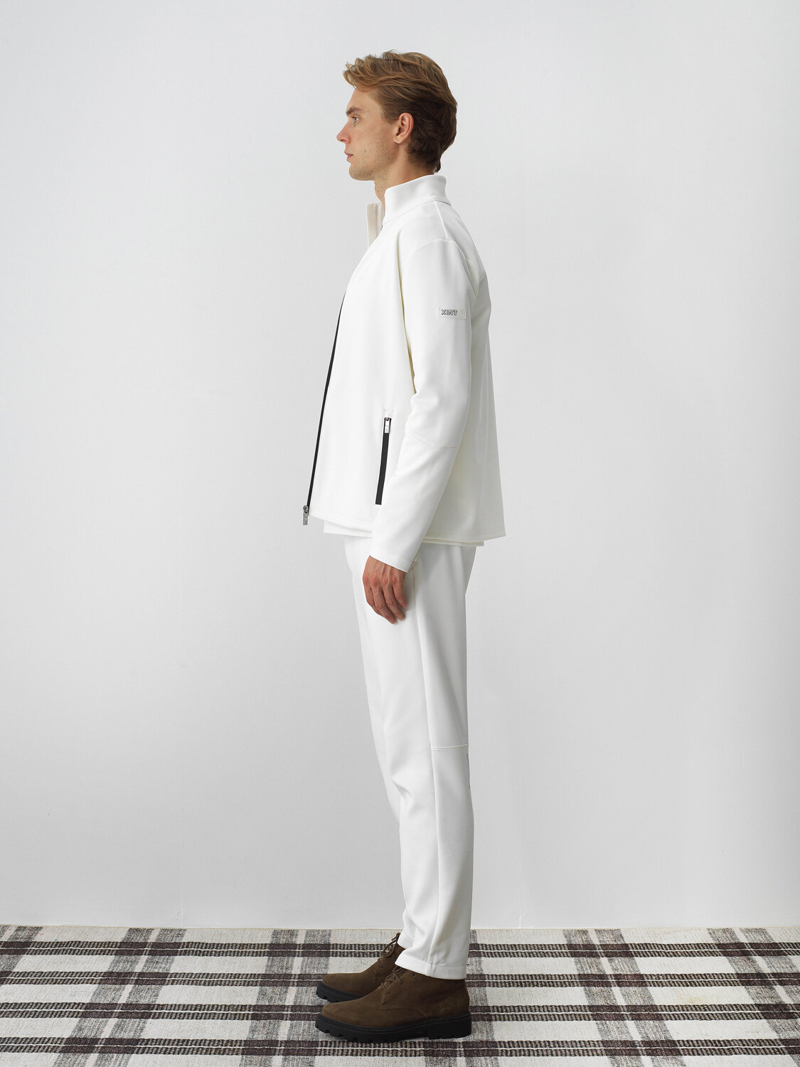 Ecru Flexible Textured Regular Fit Sweatpants - Xint