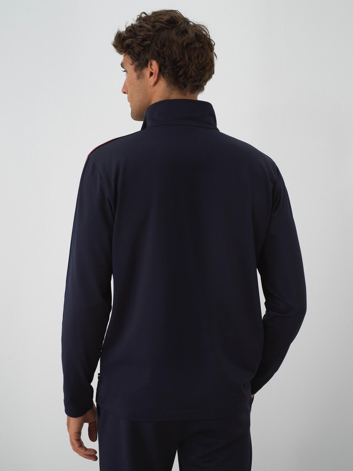 Navy Blue Flexible Textured Regular Fit Sweatshirt - 4