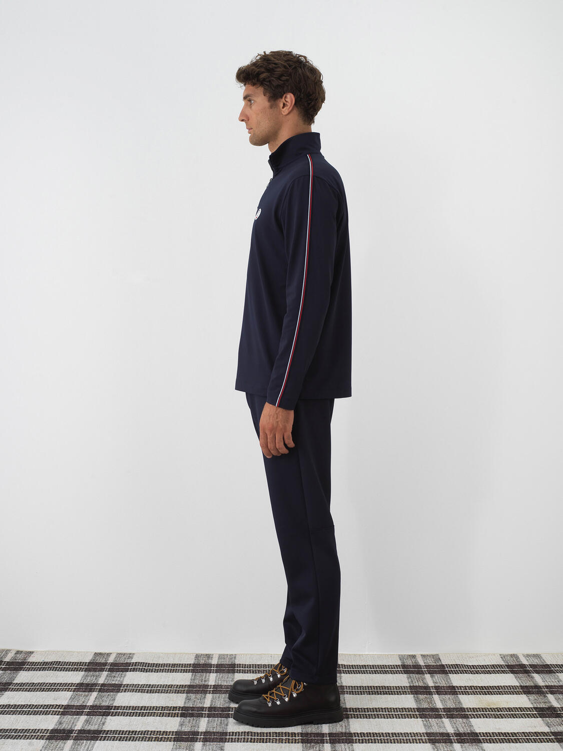 Navy Blue Flexible Textured Regular Fit Sweatshirt - 3