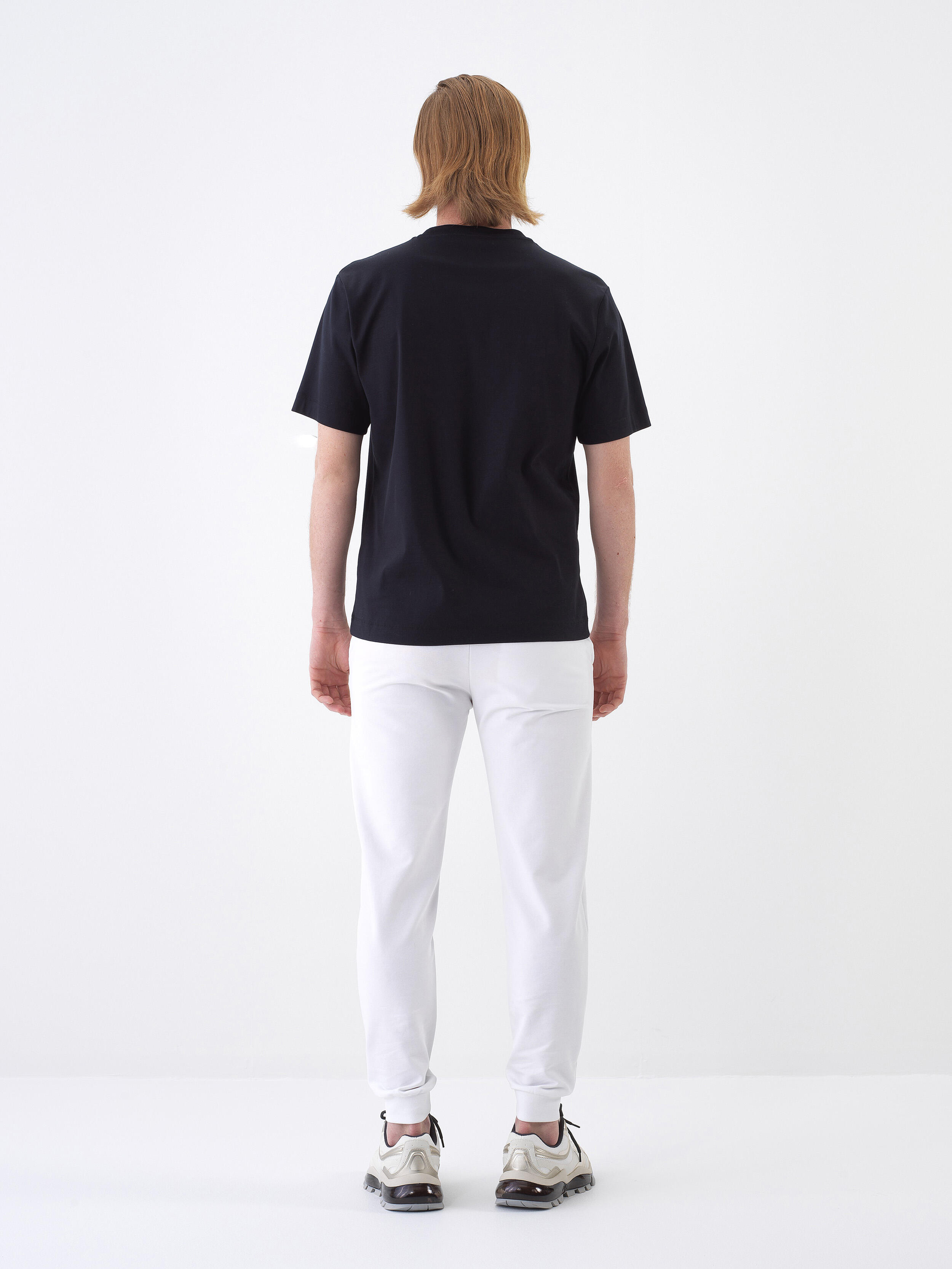 Black Luxury Mercerized Textured Regular Fit T-Shirt - 5