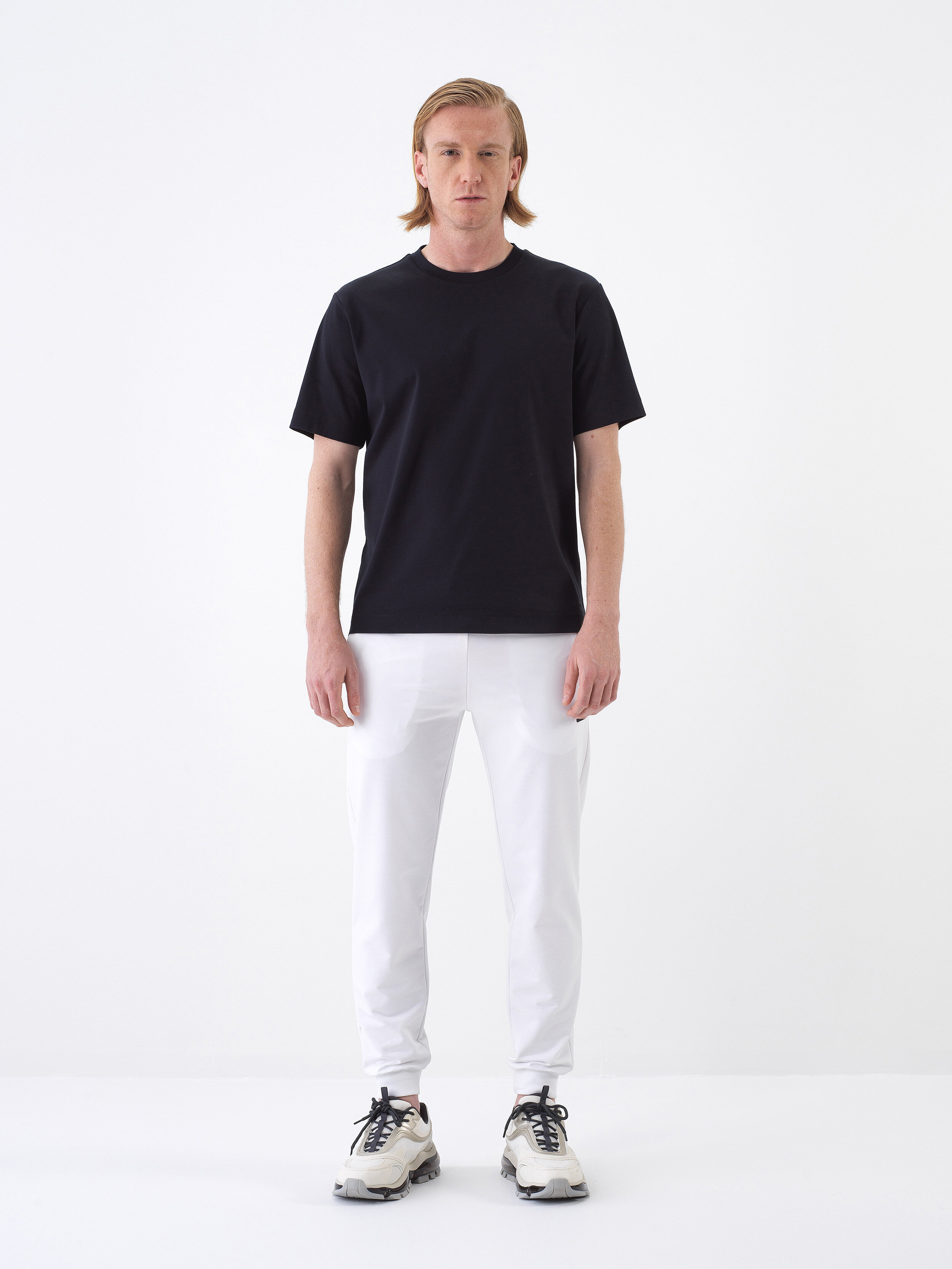 Black Luxury Mercerized Textured Regular Fit T-Shirt - Xint
