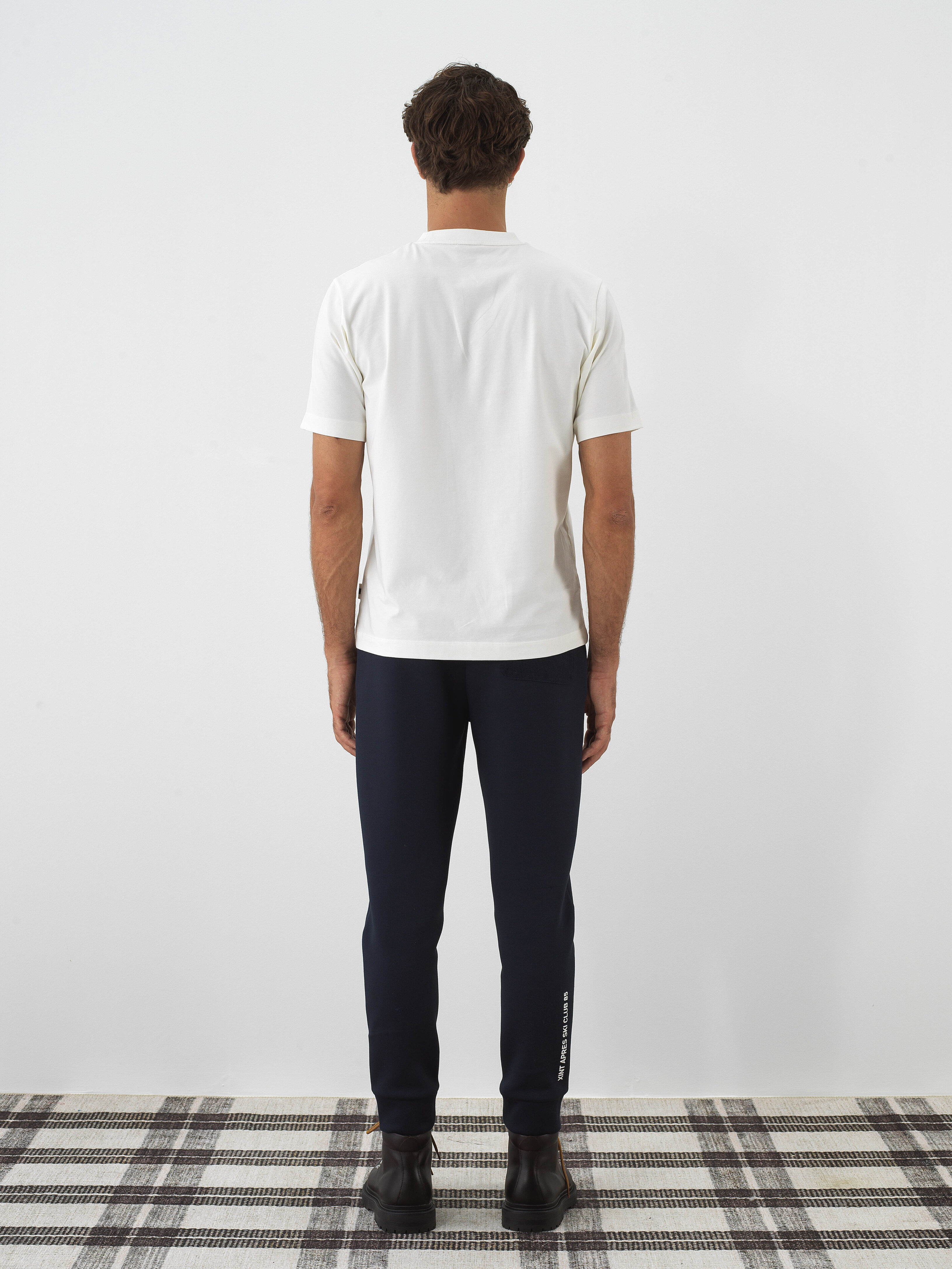 Ecru Cotton Textured Regular Fit T-Shirt - Xint