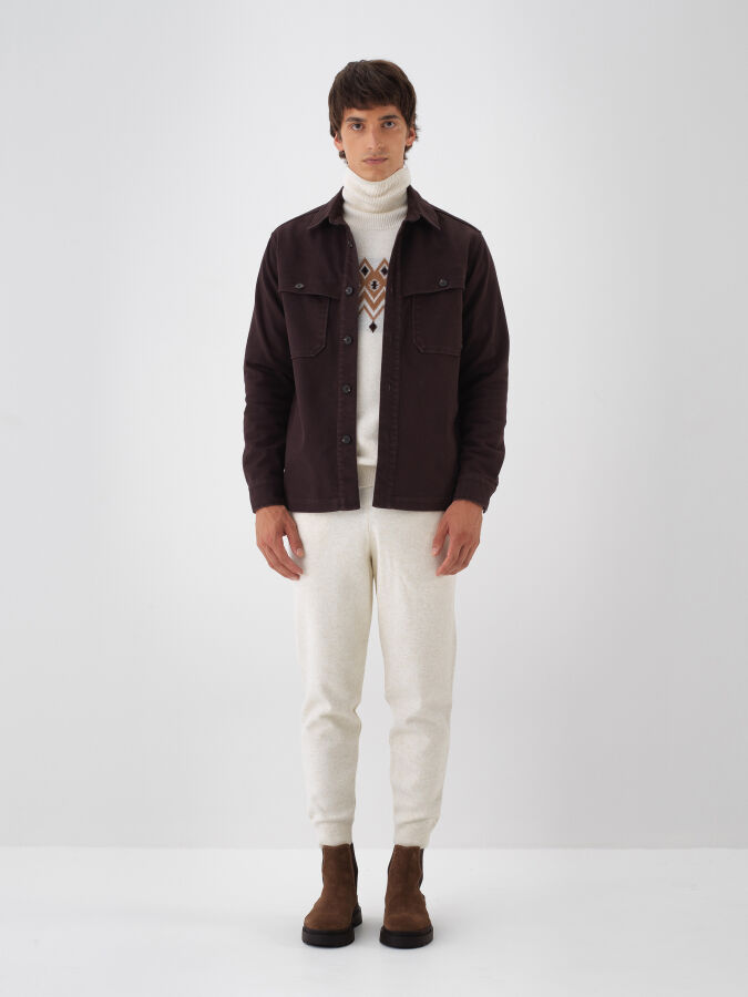 Plain Cotton Shirt Jacket - Xint