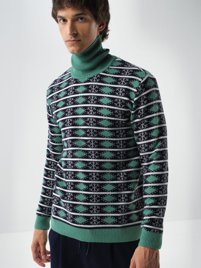 Wool Patterned Sweater - Xint