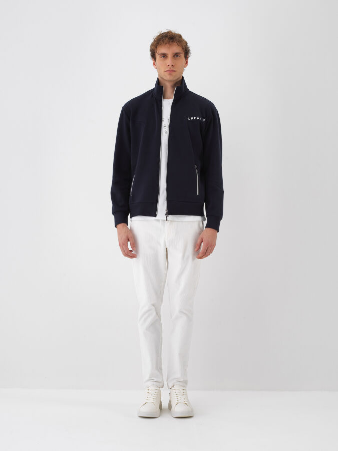 Cotton Printed Sweatshirt Jacket - Xint