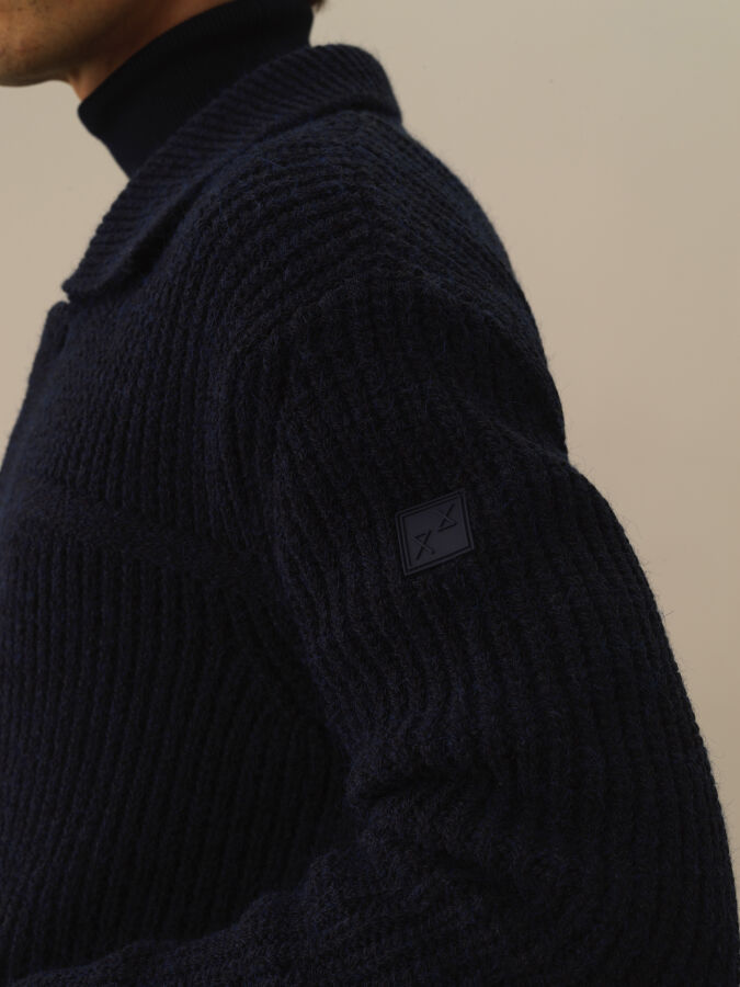 Oversized Knit Wool Jacket - Xint