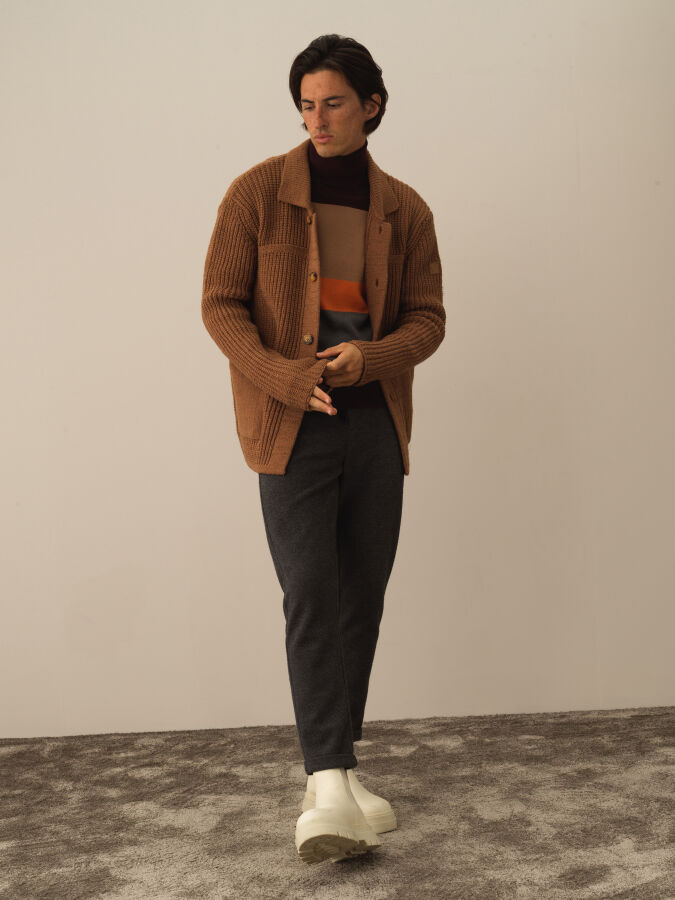 Oversized Knit Wool Jacket - Xint