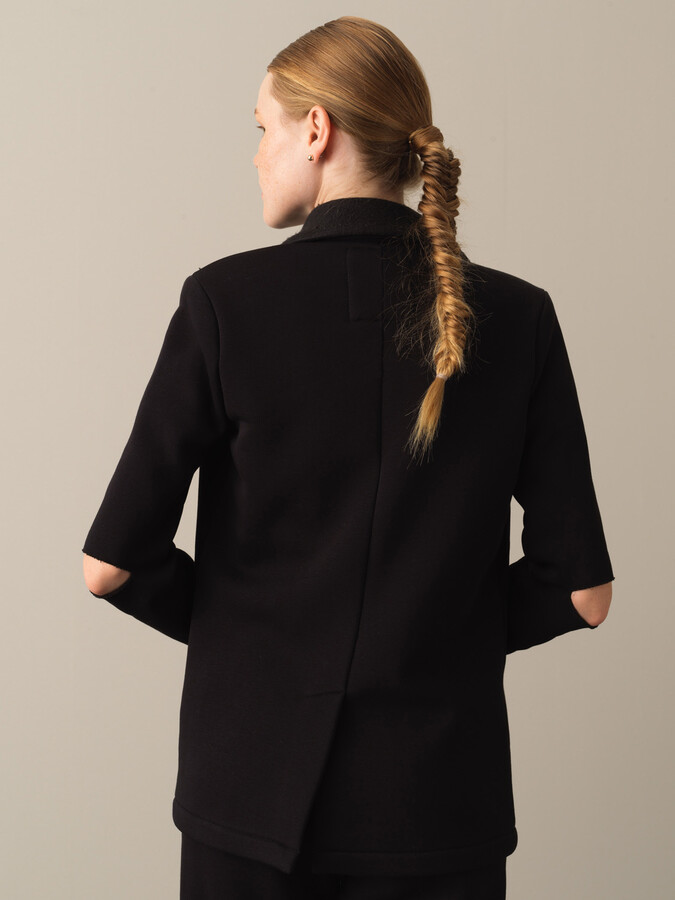 Siyah Pamuk Dokulu Pamuklu Regular Fit Ceket - Xint