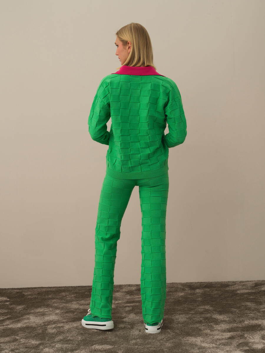 Polo Collar Oversized Sweater - 4