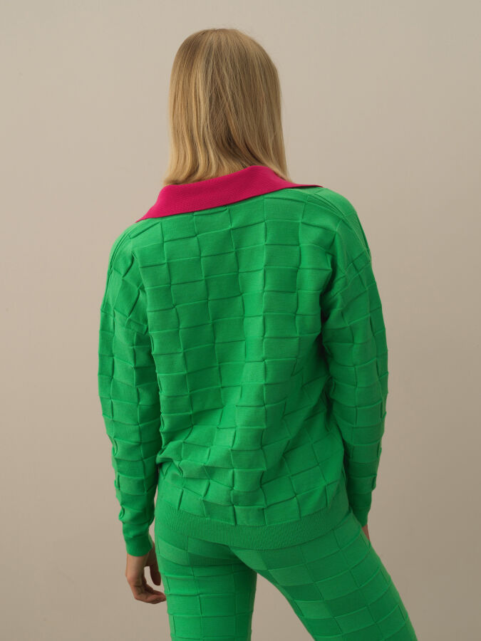 Polo Collar Oversized Sweater - Xint