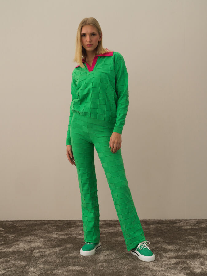 Polo Collar Oversized Sweater - Xint