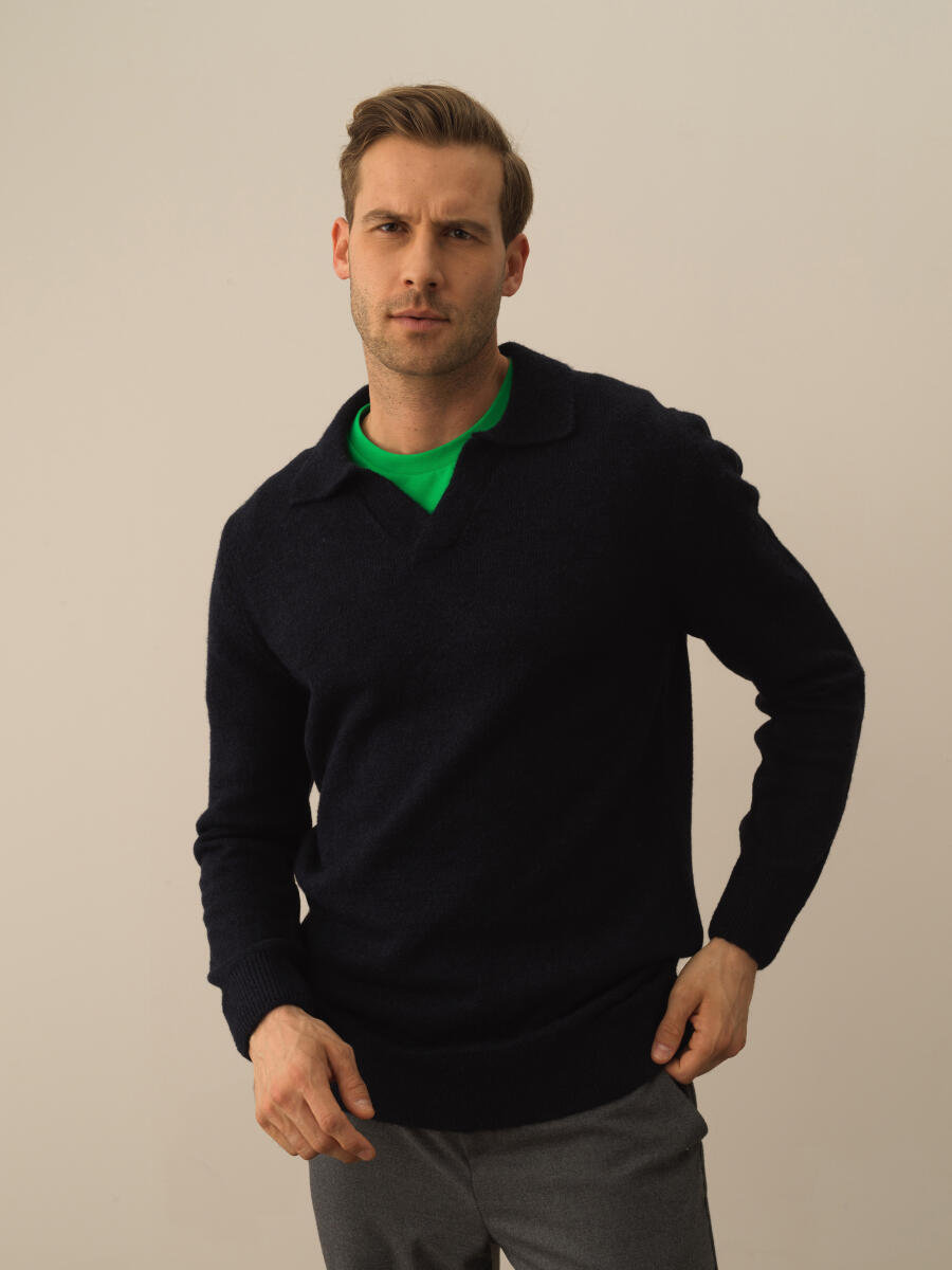 Polo Collar Regular Fit Sweater - 1