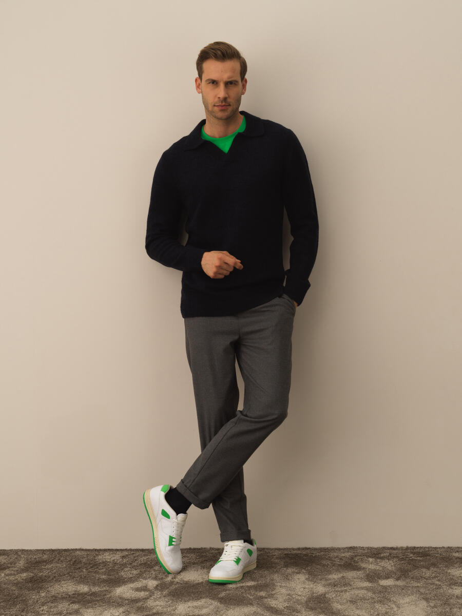 Polo Collar Regular Fit Sweater - 2