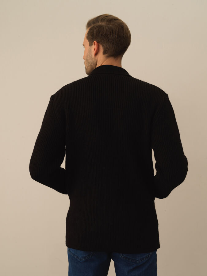 Regular Fit Knit Wool Jacket - Xint