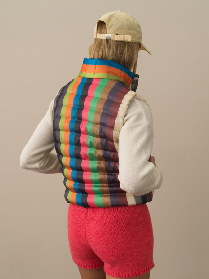 Regular Fit Panel Printed Puffer Vest - Xint