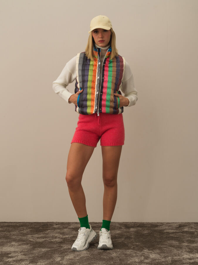 Regular Fit Panel Printed Puffer Vest - Xint