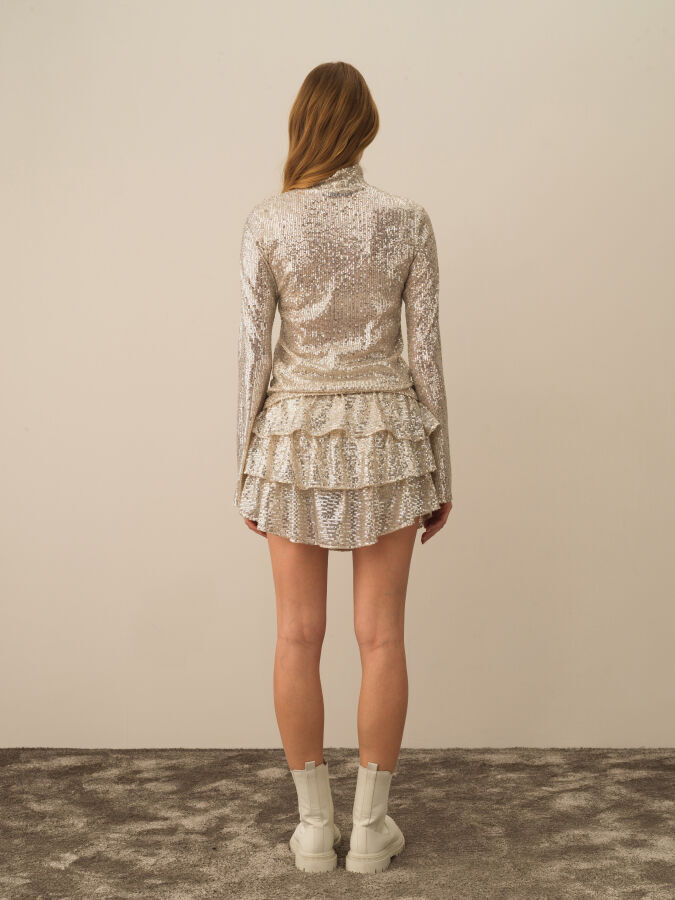 Regular Fit Sequined Blouse - Xint