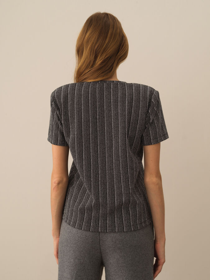 Regular Fit Shiny Textured Blouse - Xint