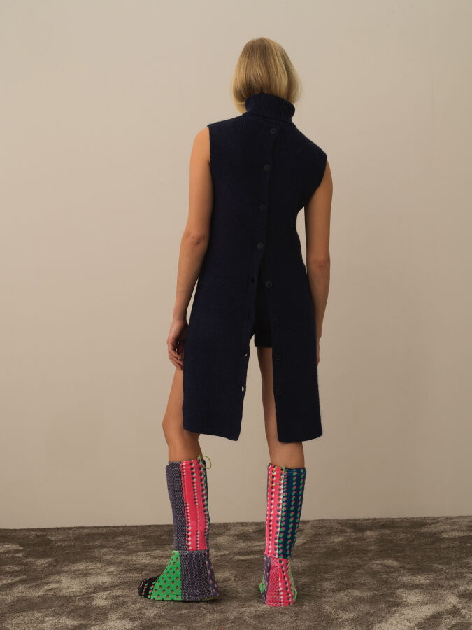 Regular Fit Wool Knit Vest - Xint