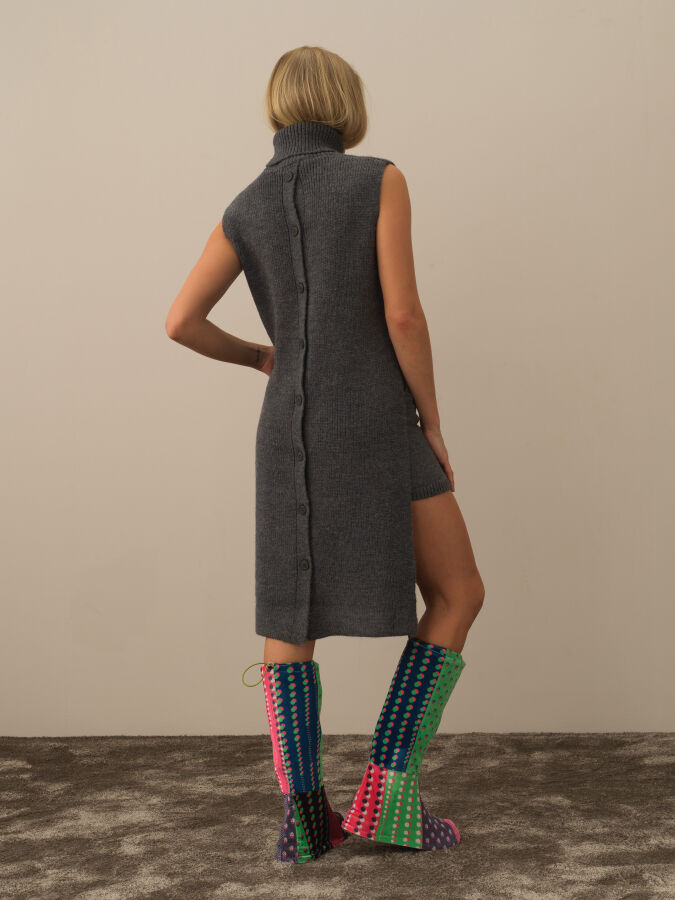 Regular Fit Wool Knit Vest - Xint