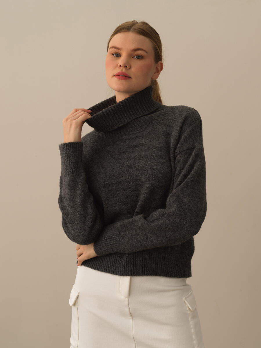 Turtleneck Oversized Sweater - 1