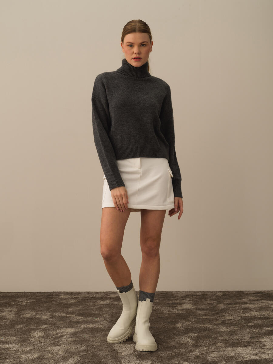 Turtleneck Oversized Sweater - 2