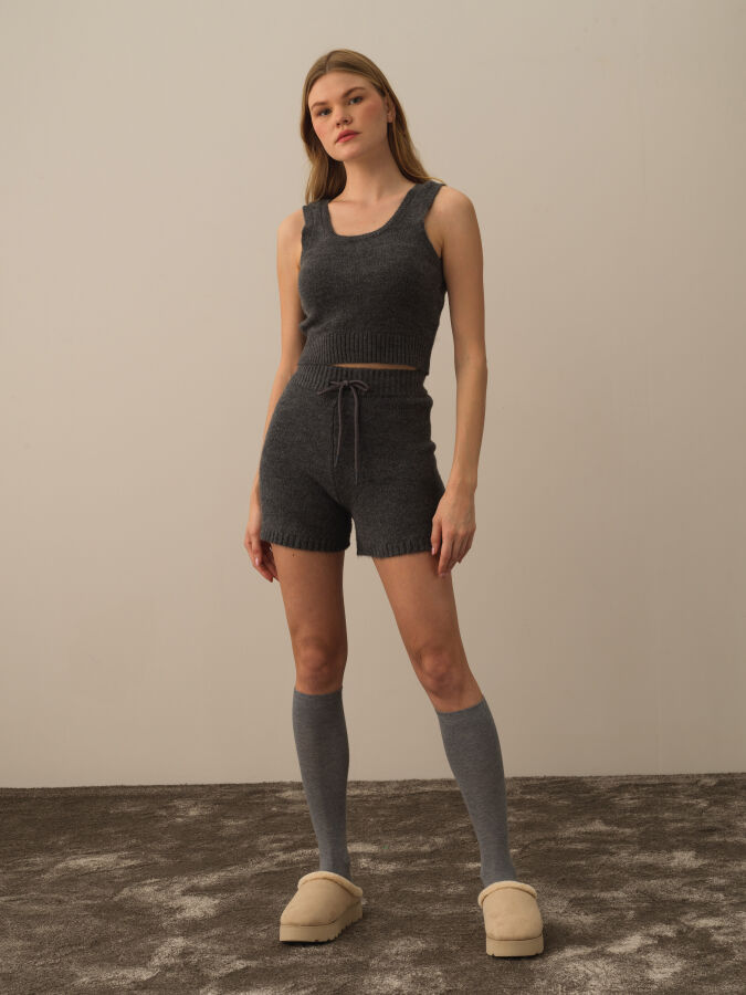 U-Neck Regular Fit Knit Tank Top - Xint