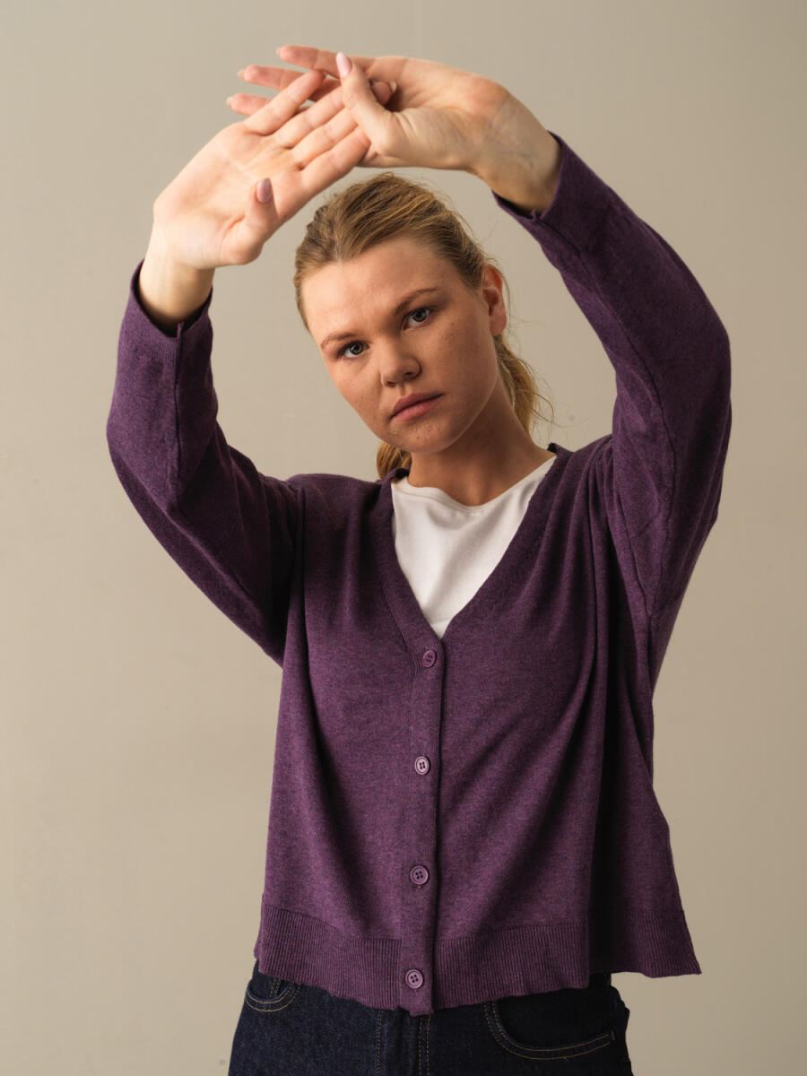 100% Cotton Slim Fit Buttoned Basic Cardigan - 3